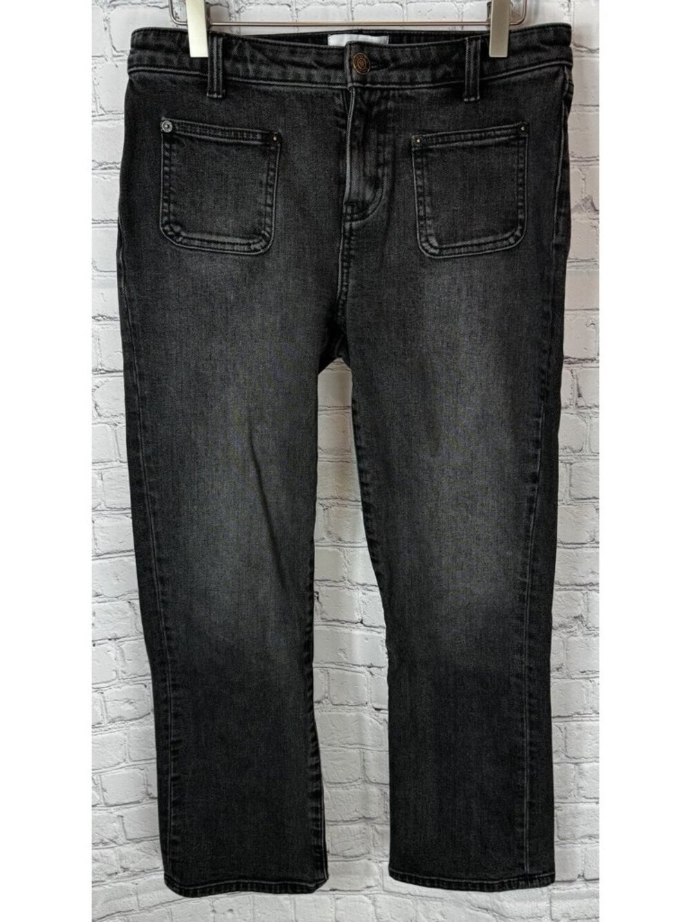 CURRENT/ELLIOTT Womens' Black Shadow Cropped Bootcut Jeans Size 28